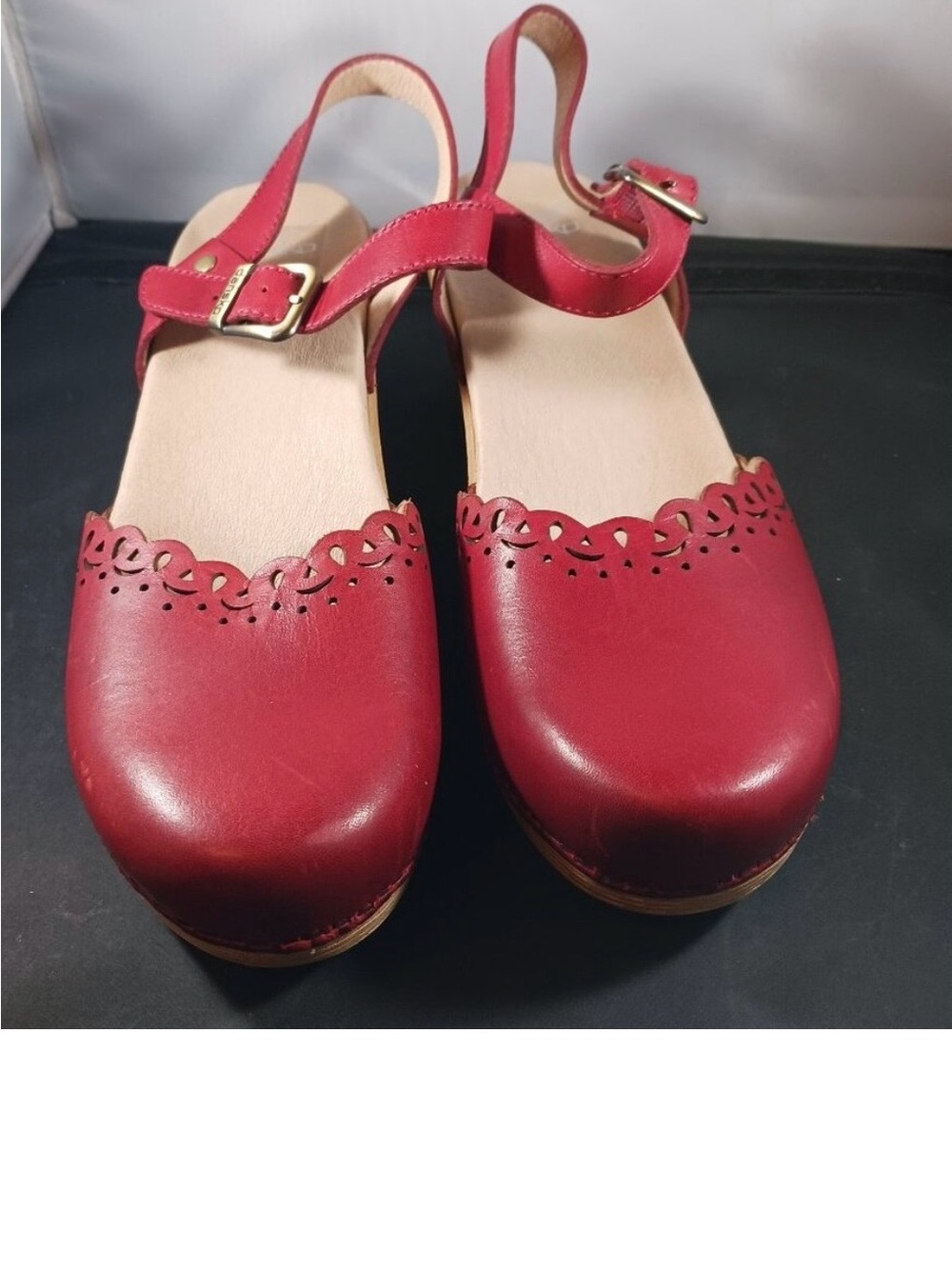 Dansko Women's Marta Heeled Red Leather Sandal size 41 US 10-10.5M